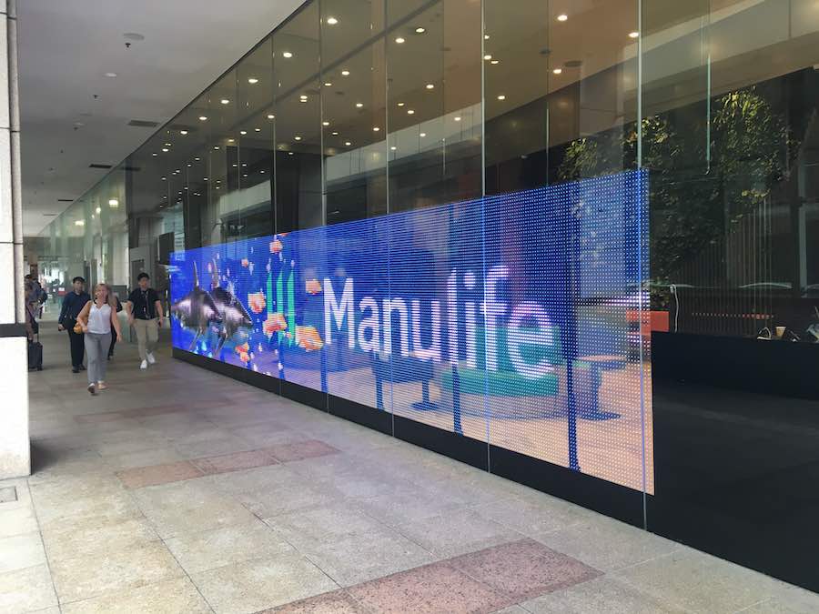 LG breaks new ground with its first colour transparent LED film at the Manulife Tower | Tech Coffee House