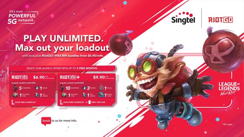 Singtel and Riot Games Southeast Asia launch world’s first zero-rated gaming bundles for League of Legends: Wild Rift