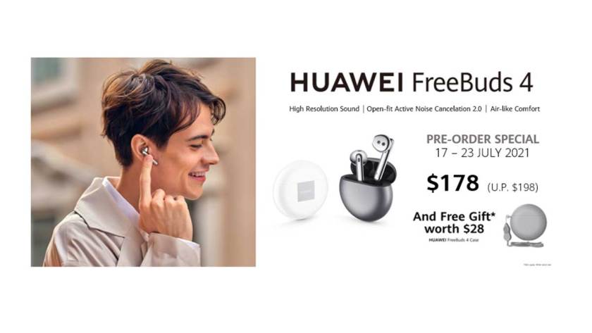 New innovative open-fit earphones HUAWEI FreeBuds 4 with high-res sound launches in Singapore