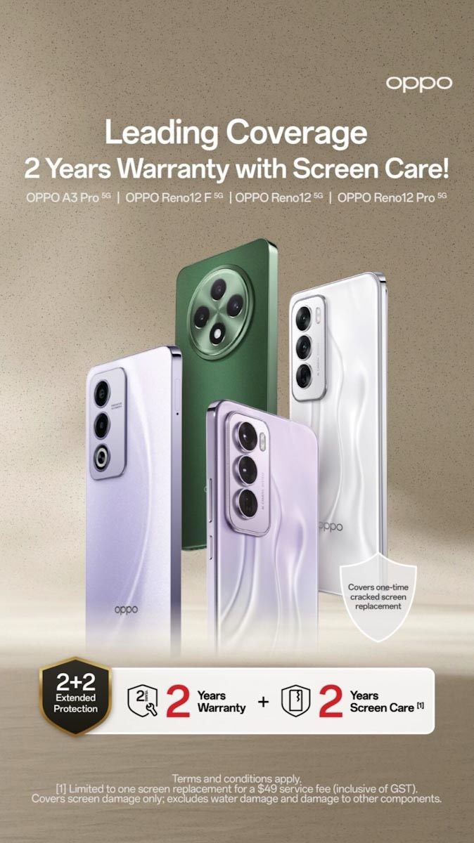 OPPO Launches Reno12 F 5G in Singapore with Stylish Design and Advanced AI Features