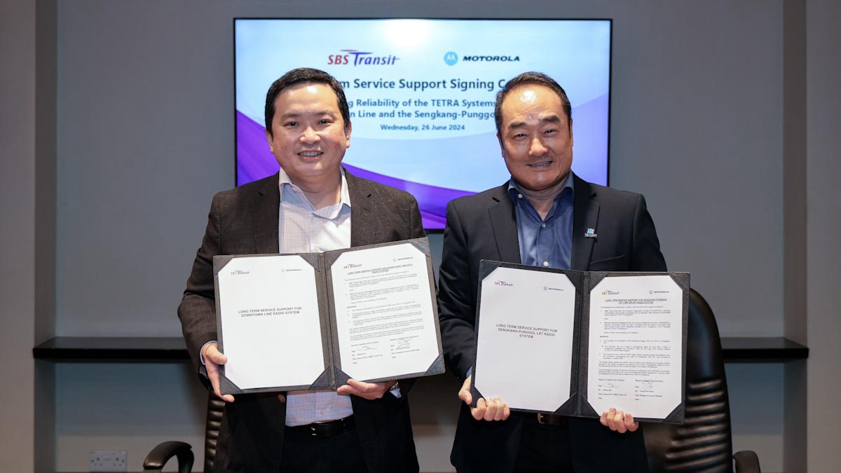 SBS Transit Secures S$14 Million Long-Term Service Contract with Motorola Solutions to Enhance Radio Communications for Rail Operations