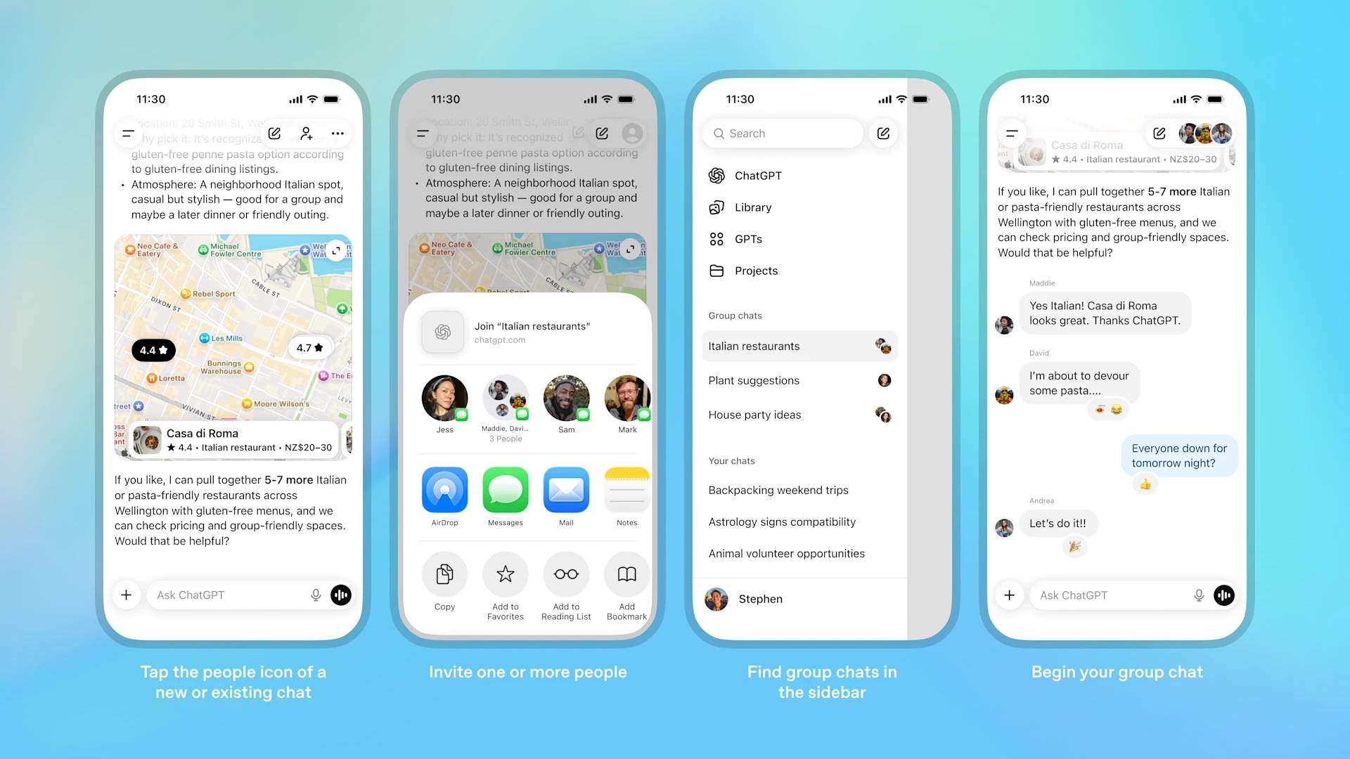 ChatGPT Adds Group Chats Across Free and Paid Plans