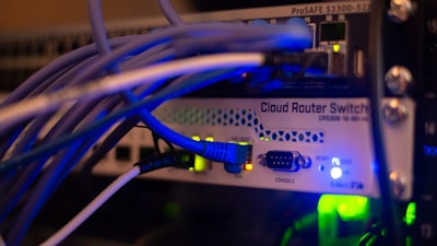 Close-up of network cabling, representing operational technology infrastructure